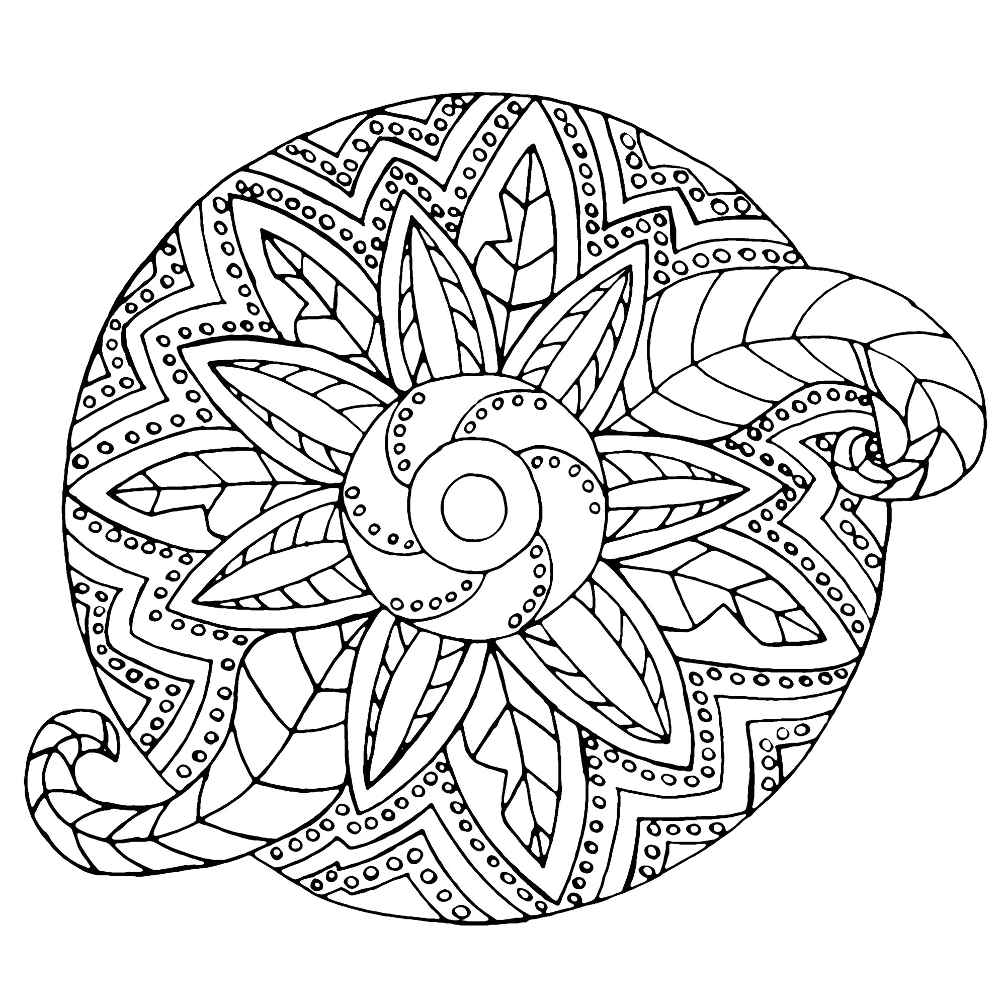 Mandala vegetal / metálico (Flores y vegetación)