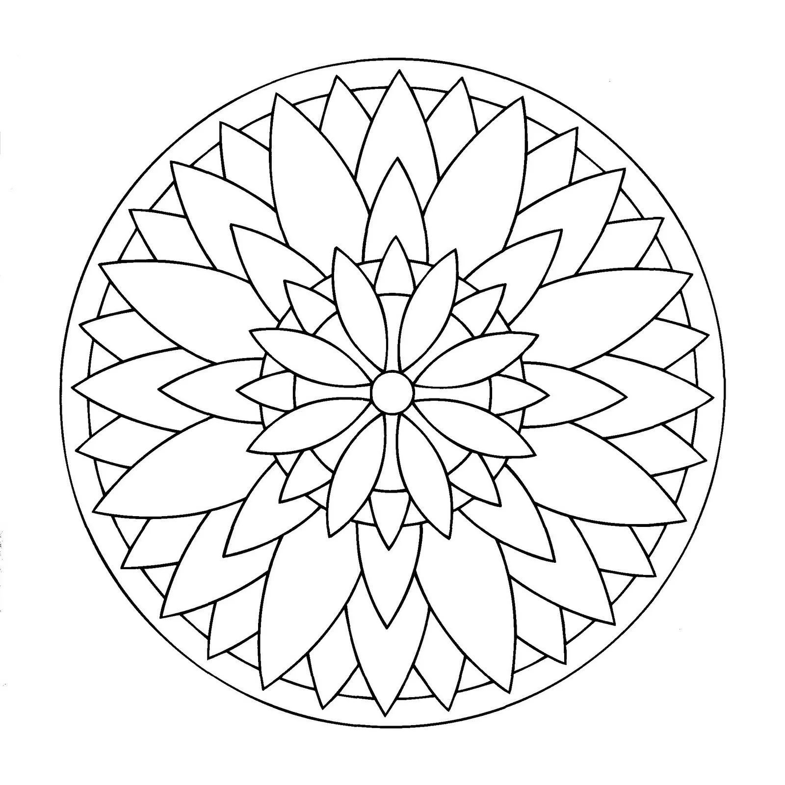 Mandala gratuito de una flor perfectamente simétrica (Flores y vegetación)