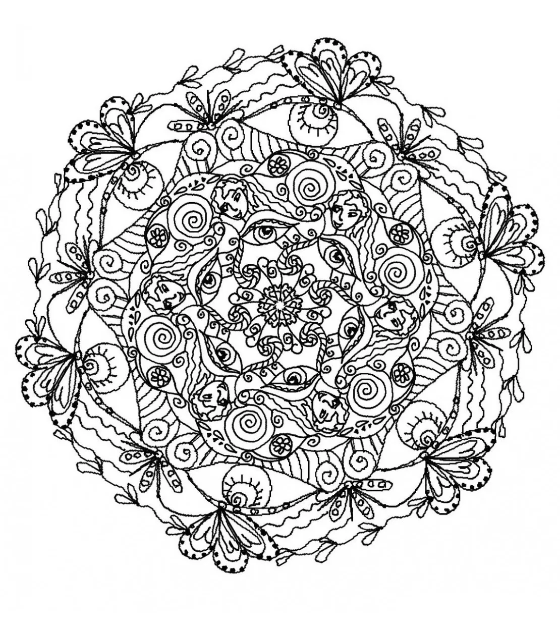Mandala natural y elegante (Flores y vegetación)