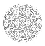 Mandala con flores para colorear (Flores y vegetación)