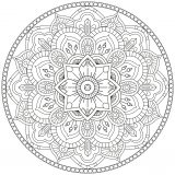 Mandala sencillo sobre el tema de las flores (Flores y vegetación)