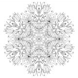 Mandala de líneas finas y sencillas (Flores y vegetación)