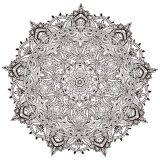 Mandala vegetal ultradetallado y minucioso (Flores y vegetación)