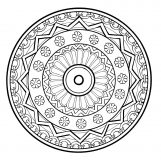 Mandala de plantas para colorear (Flores y vegetación)