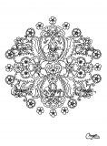 Magníficas flores en un mandala (Flores y vegetación)