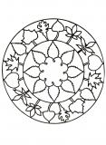 Mandala sencillo para imprimir (Flores y vegetación)