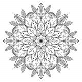 Bonito mandala con flores y hojas (Flores y vegetación)