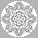Mandala sobre fondo gris (Flores y vegetación)