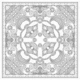 Mandala cuadrado totalmente simétrico (Flores y vegetación)