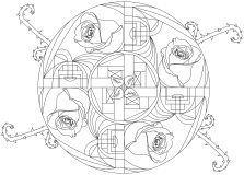 Mandala de elegantes rosas (Flores y vegetación)