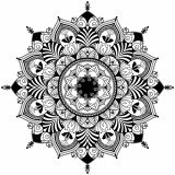 Mandala Zentangle blanco y negro