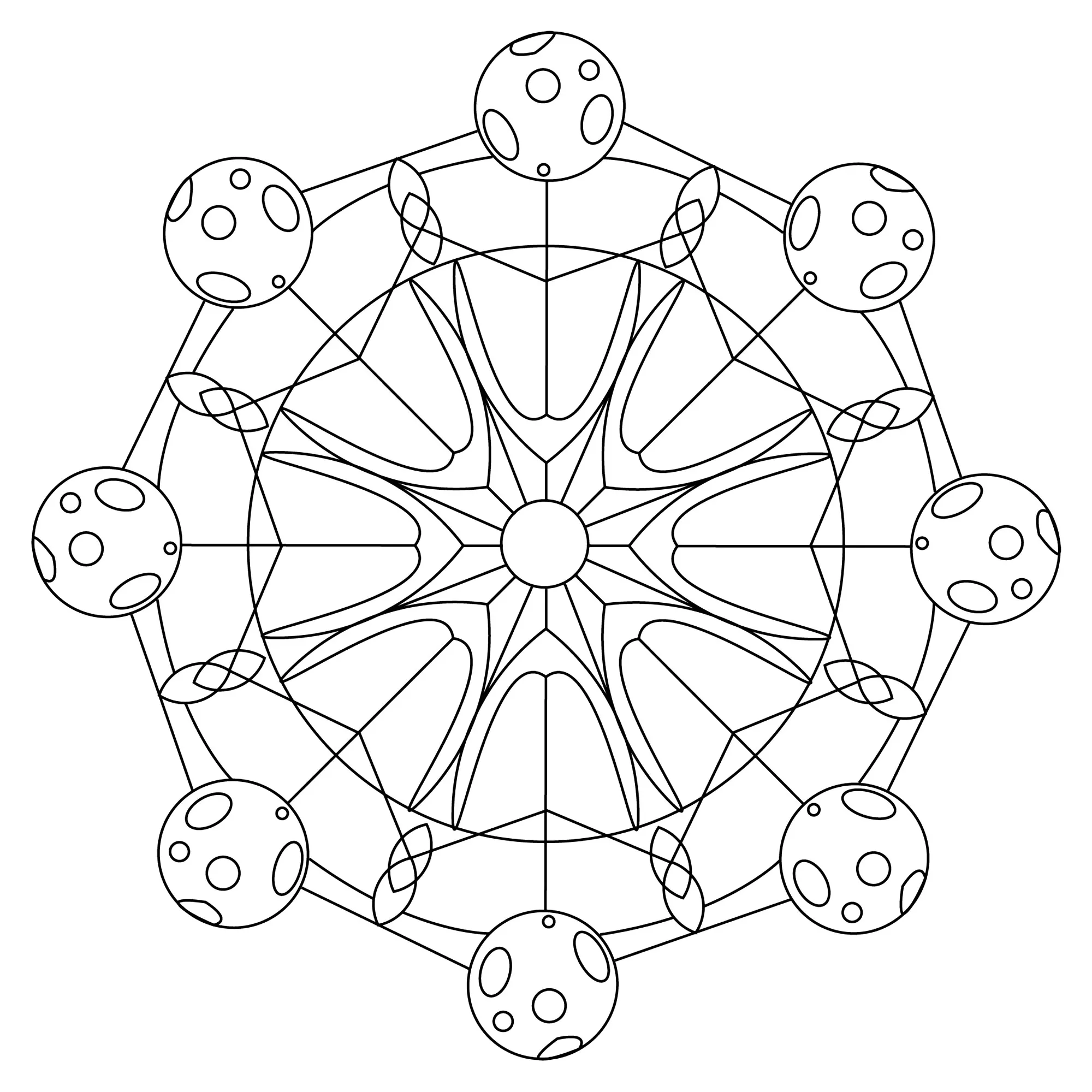Mandala del Sol y la Luna (Zen & Antistress)
