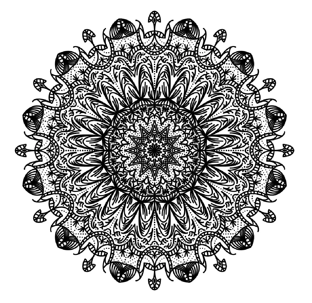 Mandala de líneas gruesas (Zen & Antistress)