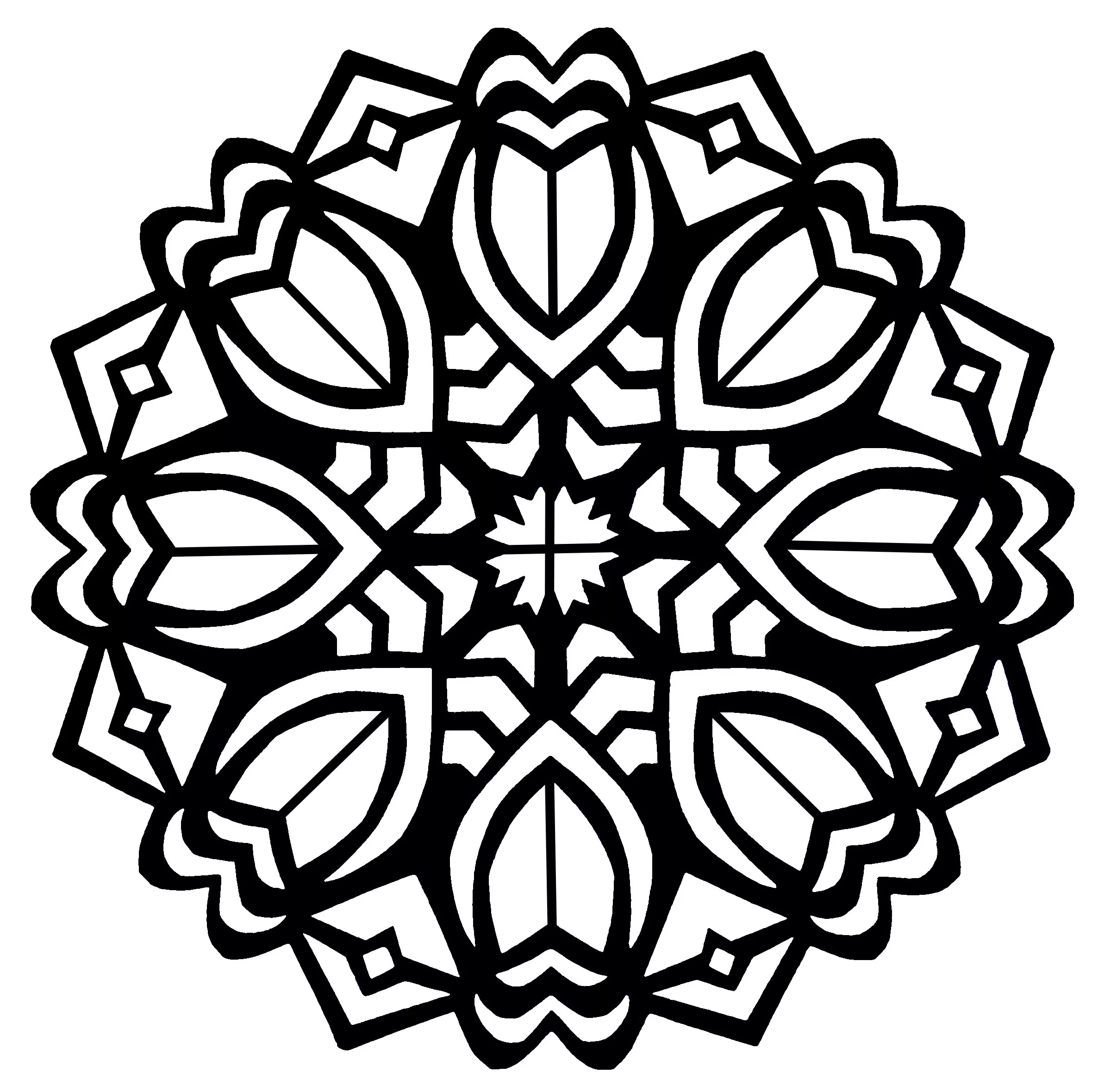 Mandala de estilo Art Déco con tulipanes (Zen & Antistress)