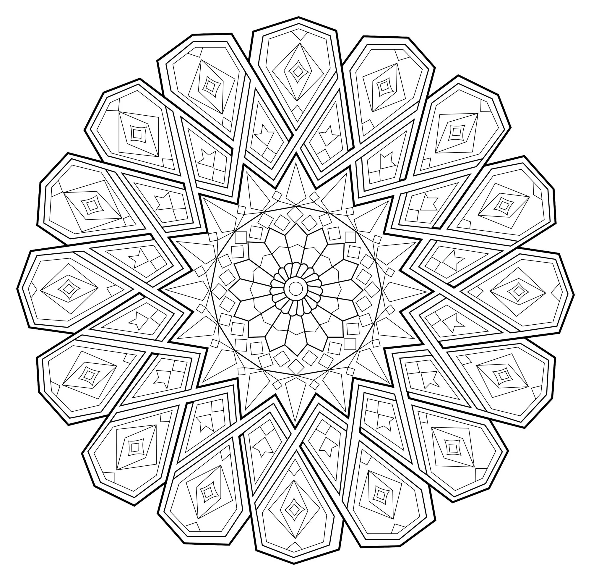 Mandala abstracto de líneas finas (Zen & Antistress)