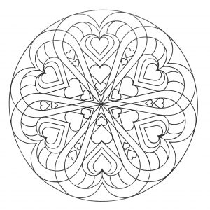 Bonito Mandala Con Corazones Entrelazados