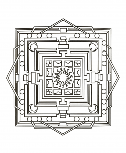 Mandala cuadrado y geométrico