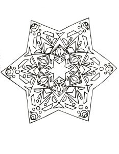 Mandala en forma de estrella dibujado a mano
