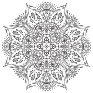 Mandala antiestrés en forma de flor