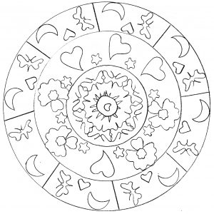 Mandala corazones by Domandala (Zen & Antistress)