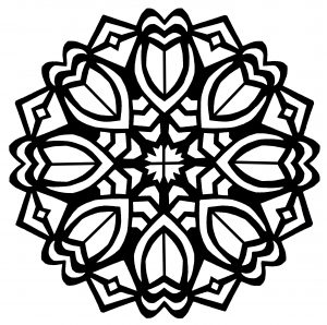 Mandala de estilo Art Déco con tulipanes (Zen & Antistress)